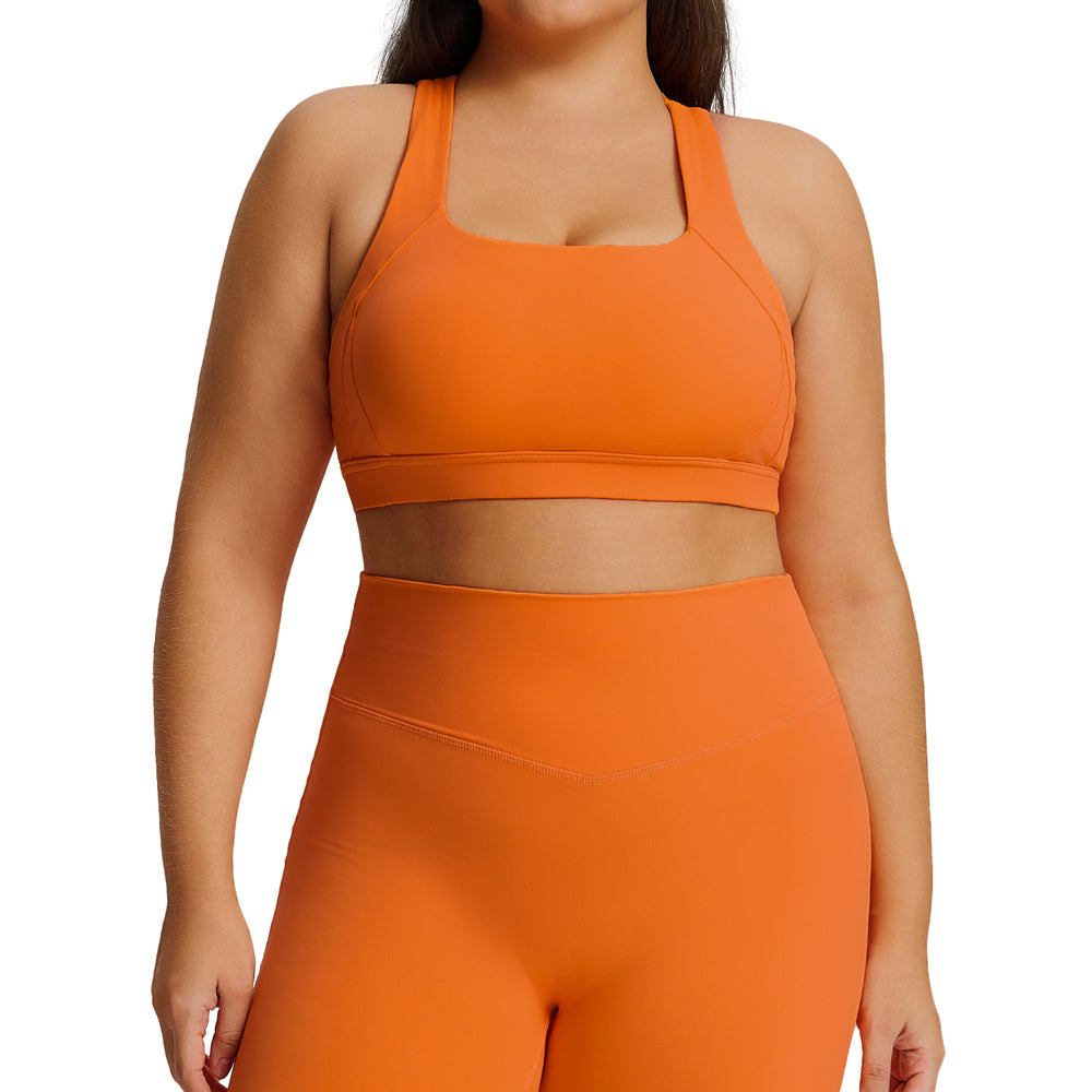 new plus size sports bra - push-up, shockproof, women's activewear bra for outdoor running, fitness, and yoga