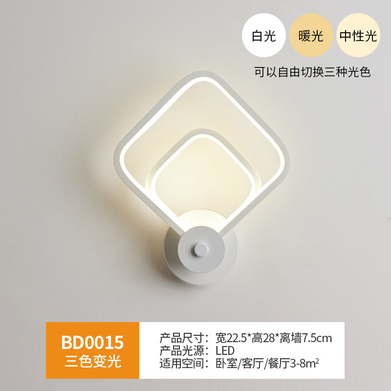 Wall lamp bedroom bedside wall lamp Nordic led living room modern simple background light creative corridor aisle lamp