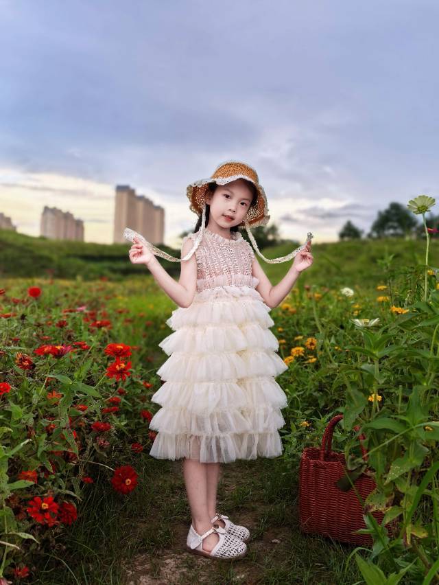 Girls' summer new sleeveless tiered dress princess tutu dress kids birthday party dress