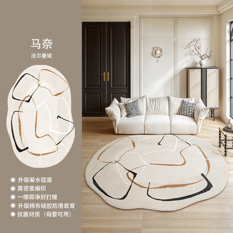 Distributed carpet living room no-wash and wipeable new arrival medieval style frenchretro special-shaped irregular stain-resistant bedroom floor mat