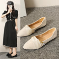 plus sizeflats pointed toe flats cloth surface metal chain shallow breath elegant small fragrant flatsflats wholesale