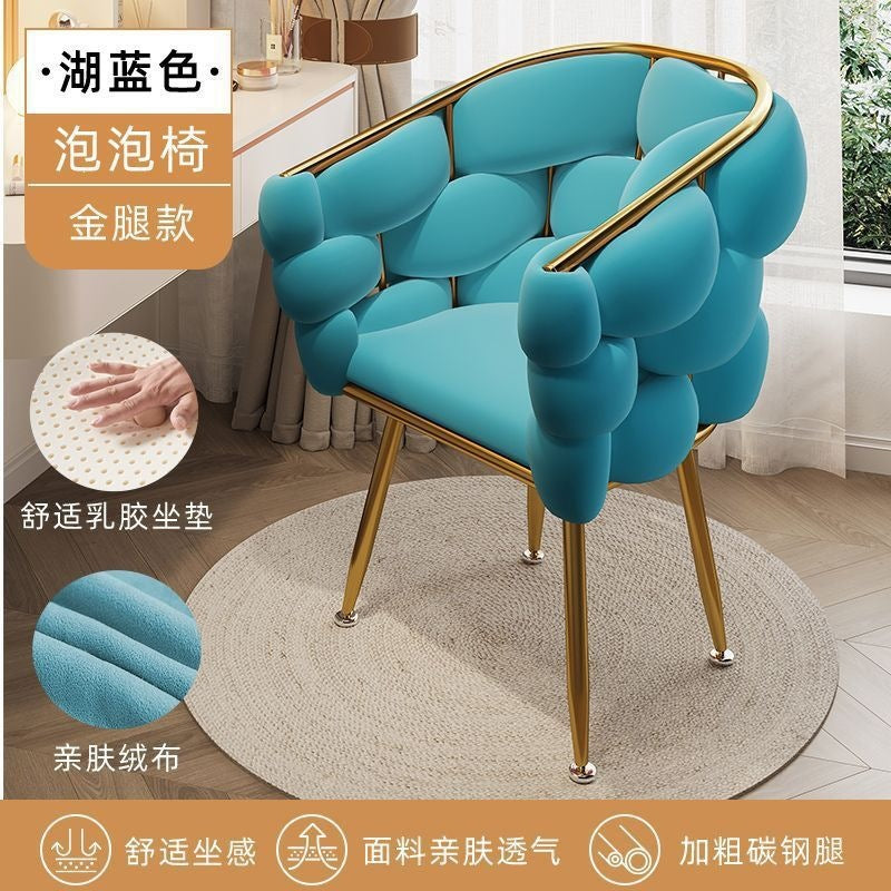 Bubble chair: minimalist, luxe design for home use - makeup vanity, manicure chair, comfortable petal shape