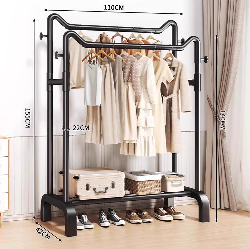 Clothes drying rack floor-standing for home bedroom hanging clothes foldable simple indoor dormitory movable storage rack for drying clothes and hats
