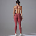 fashion butt lifting yoga clothes, quick-drying tight running sports cross-back, no embarrassing line fitness jumpsuit