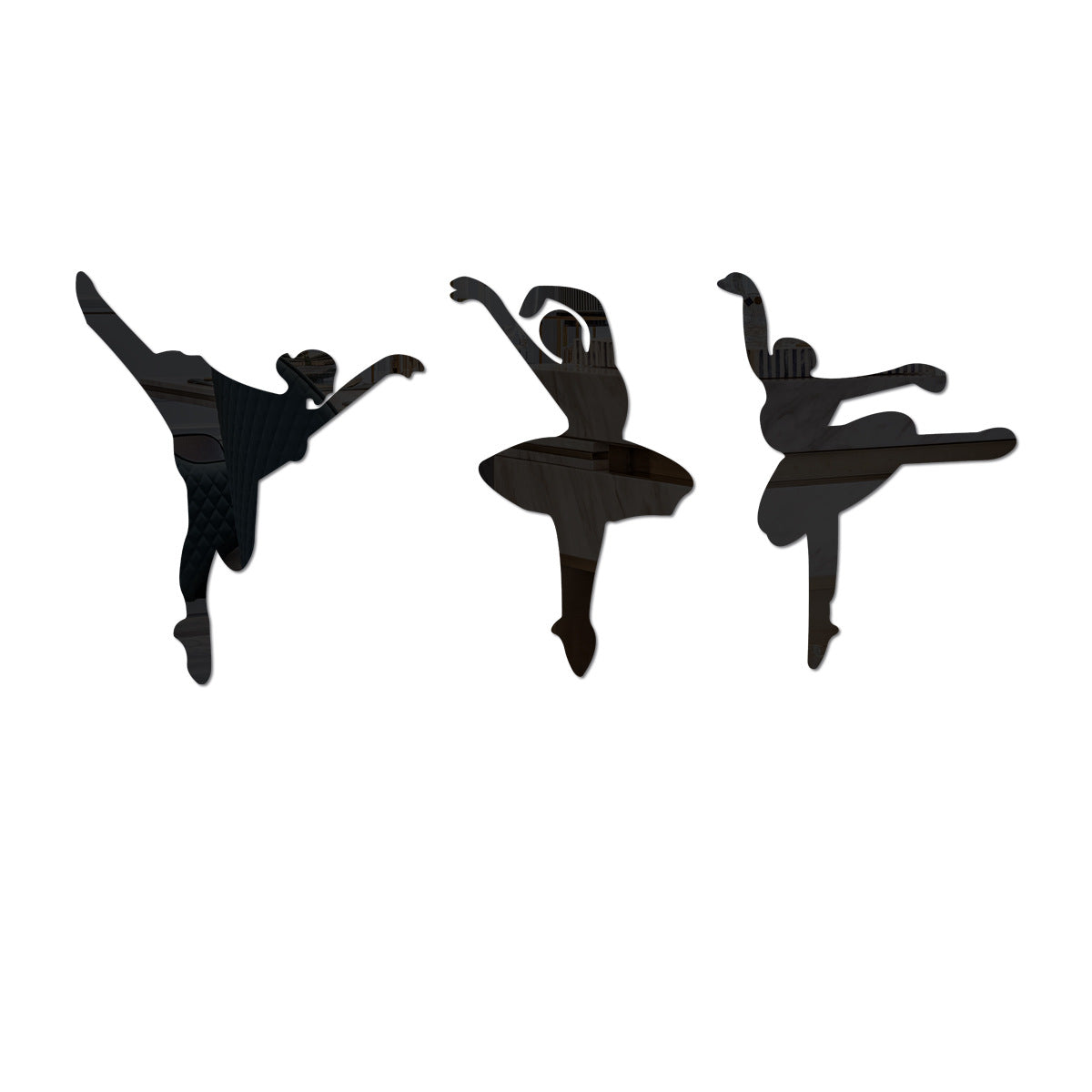 Ballet girl   mirror three-dimensional 1mm acrylic wall sticker dance classroom room decoration sticker