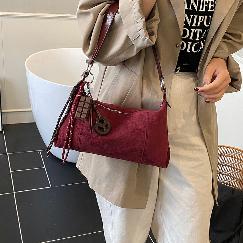 retro bag women's bag new arrival maillard color frosted easiest for match armpit bag casualclassy sense shoulder bag
