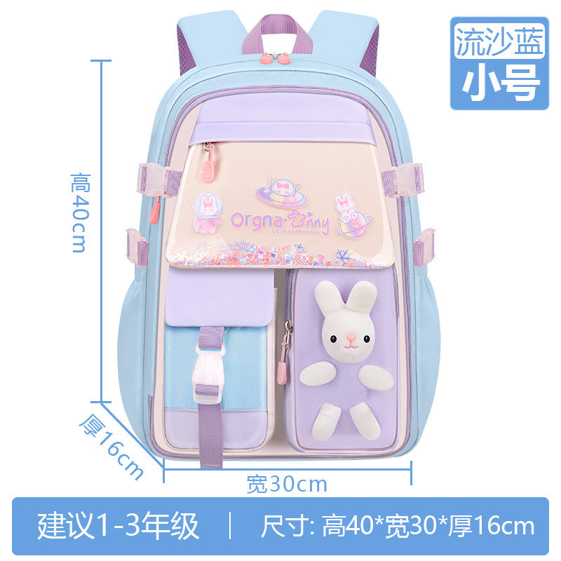 quicksand children's schoolbag for elementary school girls grades 1-3-6 cute princess reducing the burden backpack wholesale
