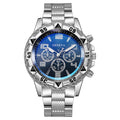 2023 aliexpress watch: men's casual stainless steel watch with faux three-eyed design, alloy fashion watch - silver