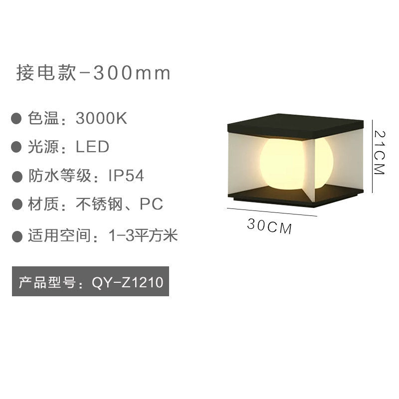Outdoor solar post cap lights, modern minimalist fence lights, waterproof pillar lights, villa gate post lights