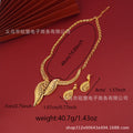Hollow jewelry tassel suit gold plated elegance leaf earrings, women's classy accessories leaf necklace pendant