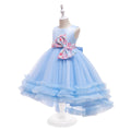kids dress colorfulbows princess dress female flower girl wedding dress catwalk trailing skirt girl dress