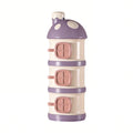 Portable formula dispenser - multi-layer, side-opening food storage container for baby formula - portable, airtight, and detachable storage canisters