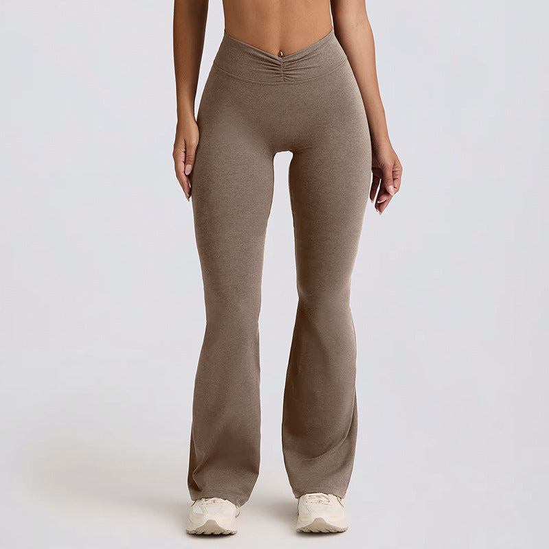 Sling backless nude back running halter sports intimates bra fitness flare pants yoga suit women
