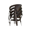 Simple balcony small tea table for home small apartment tea table living room rattan small coffee table table and chair combination glass round