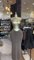 European and american cross-border women's fashion:  summer new arrivals - elegant high-waisted, slimming, sexy bodycon midi skirt with tie waist