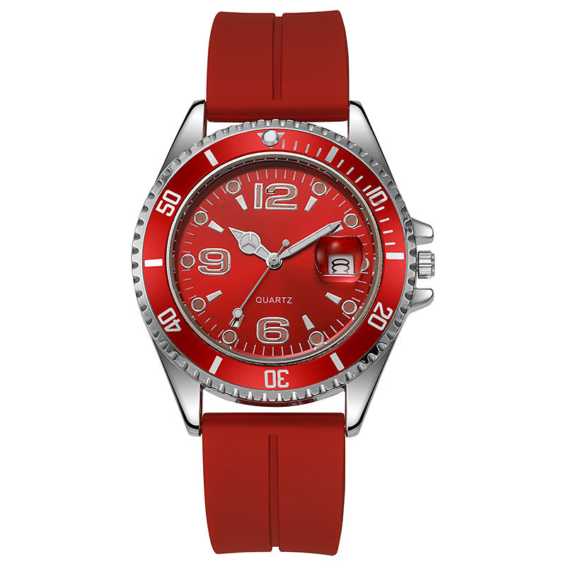 couple fashion sports green water ghost quartz watch casual silicone student quartz watch life waterproof