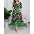 code new arrival  women's original square collar small daisy printingdress