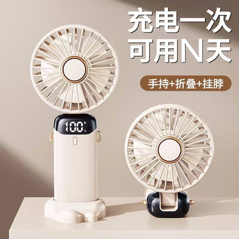 2025 new usb handheld fan - digital display, foldable, aromatherapy, desktop mini portable outdoor cooling fan