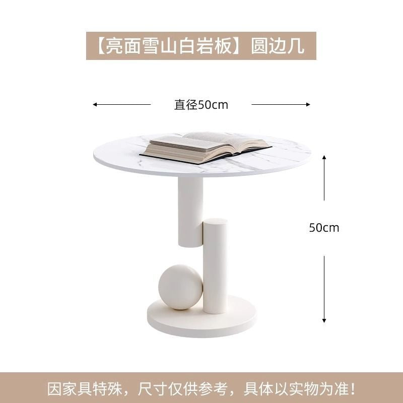 Coffee table cream style slate coffee table oval coffee table for home living room small apartment simple modern