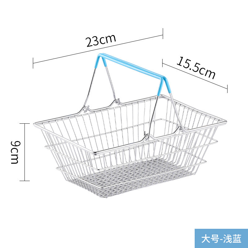 Cross-border  wrought iron simulation shopping basket household cosmetics sundries storage decorative shelf shooting props