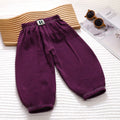 Kidssummer ice silk pleated bloomers thin baby anti-mosquito pants children's air conditioning pants casual nine-point pants
