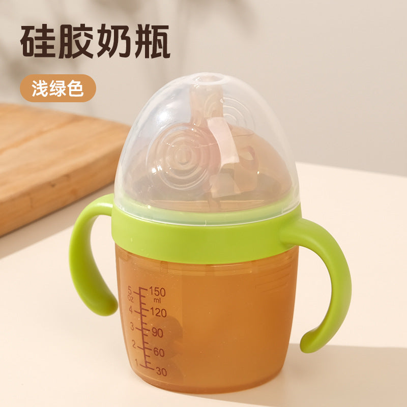 Breast milk solid nano silver weaning artifact baby anti-flatulence full silicone bottle 150ml