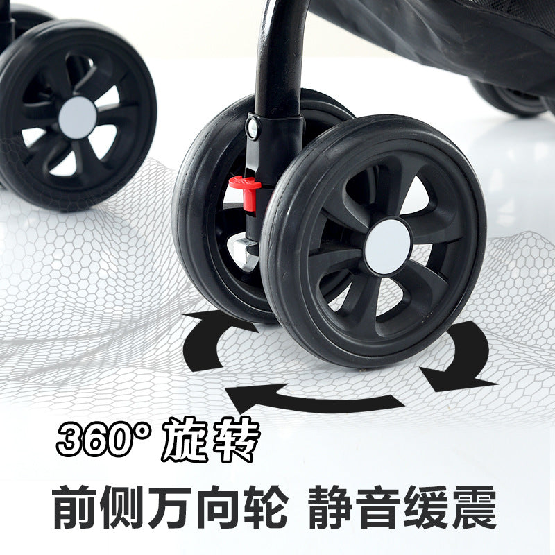 Lightweight foldable pet stroller cat dog carrier with detachable cage, portable small pet carriage with handbag and pet bed