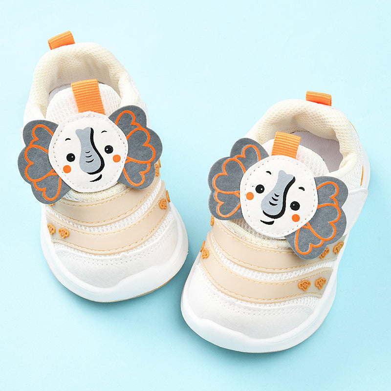 Kids' spring/autumn  collection: girls' breathable soft-soled baby shoes, boys' athletic shoes, and first walker shoes