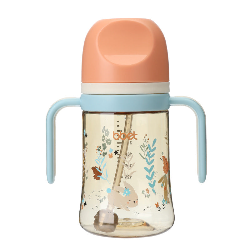 Big baby bottle 1-2-3 years old and above straw cup kids milk bottle ppsu resistant to falling personalized
