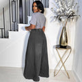 European and american style loose fit jeans - new women's casual streetwear wide leg pants with elastic waistband for  cross-border e-commerce