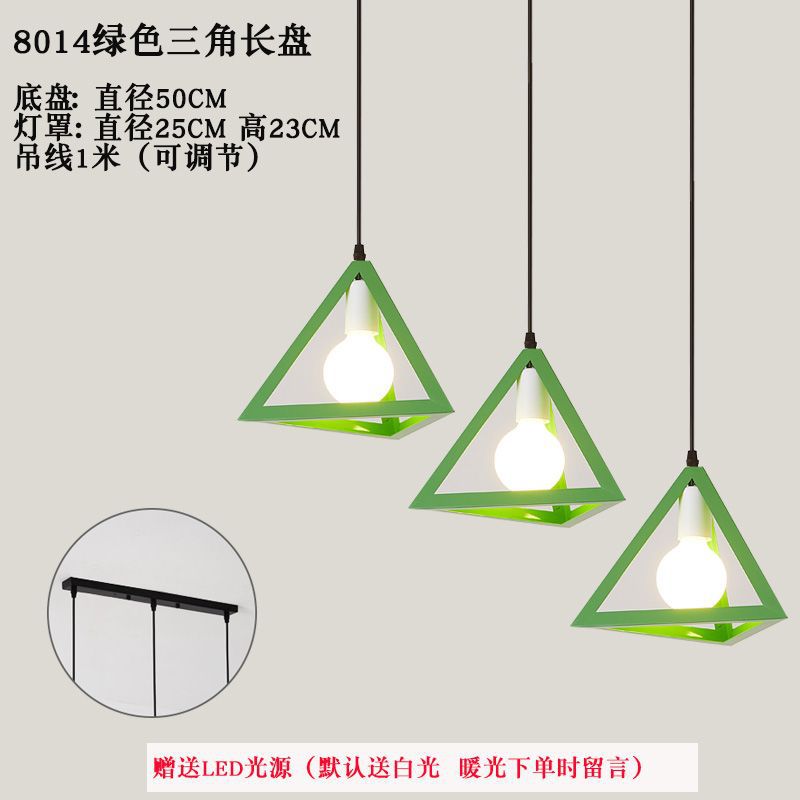 Nordic retro iron restaurant pendant light - three-light industrial style creative artistic small chandelier for hallway and dining room lighting