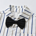 British gentleman's two-piece suit: spring/autumn cotton pique striped outfit for baby/toddler boys - perfect for birthdays!