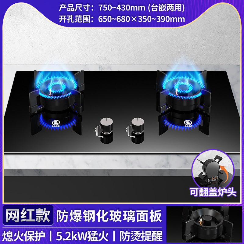 Wholesale royalstar gas stove double stove for home natural gas gas stove embedded liquefied gas energy saving fierce fire