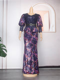 African plus size women's clothing  new european and american foreign trade  hot selling dress christmas party evening gown