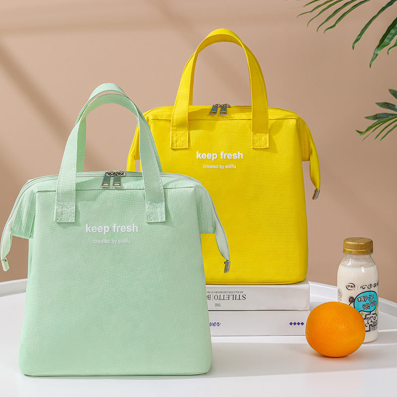 Customized Oxford cloth bento bag, new student lunch bag, bring rice bag to work, large capacity thickened thermal insulation lunch box bag