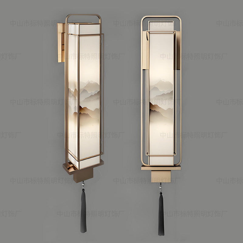 New chinoiserie wall lamp modern chinoiserie house tea house hotel project corridor aisle wall lamp bedside lamp