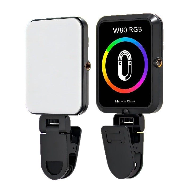 Cross-border LED mobile phone selfie filling light Portable beauty lighting Handheld RGB pocket light Mobile phone photography live light