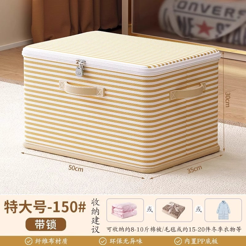 Locked storage box, household wardrobe, clothes, quilts, toys, sorting box, foldable password, storage box artifact