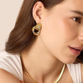 fashion style golden circle geometric twisted multi-layered twist earrings niche style design fashionable and versatile earrings