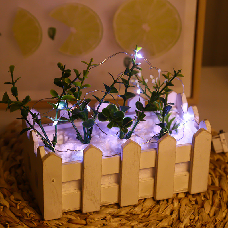 LED copper wire light gift box decorative light button light string bouquet dress button light battery box light copper wire light string light