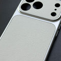 Instantly transform your phone with a premium leather-feel iphone 17 pro max case. available in white for iphone 17, iphone 16, and iphone 15 models. featuring corning glass and a minimalist, faux-leather design