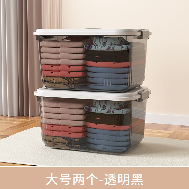 Household acrylic transparent storage box with lid, clothes storage box, household quilt sundries finishing basket wholesale