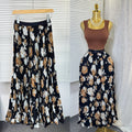 New arrival elastic waist high waist floral sweeteasiest for match a-line skirt women's medium longprintingpleated skirt