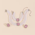 Imitation pearl necklace set wholesale - european & american cross-border jewelry - statement luxury gemstone choker necklace - vintage ring & bracelet set