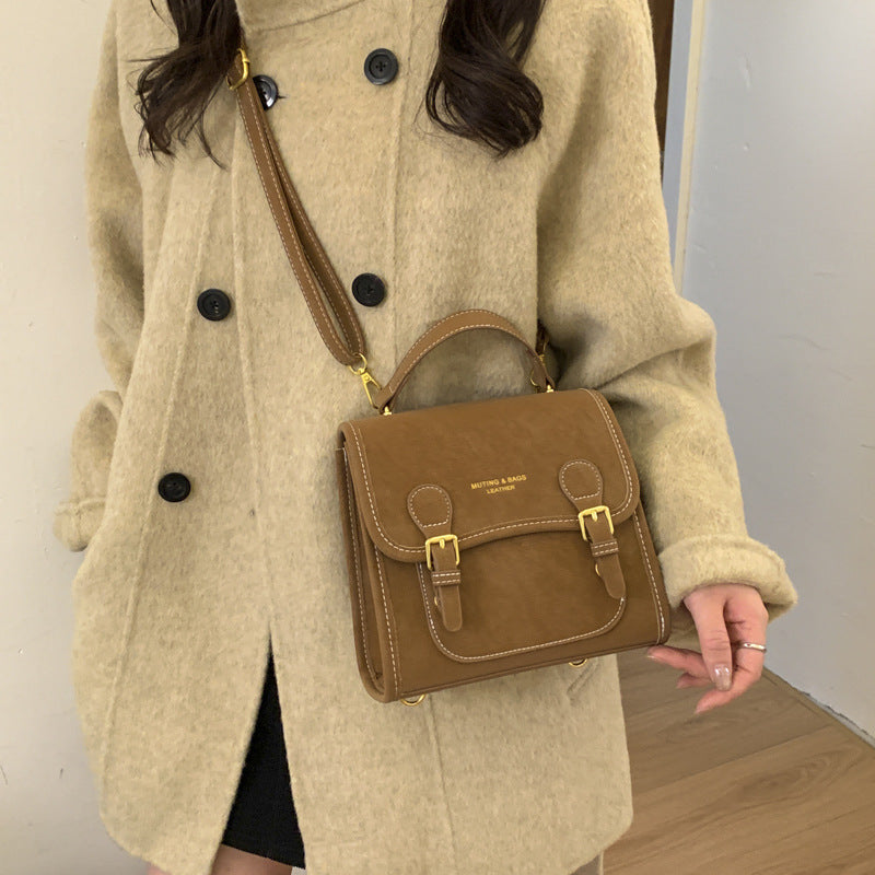 Vintage preppy backpack for women - 2025 new trendy versatile shoulder bag - student schoolbag, commuter bag, and casual bag