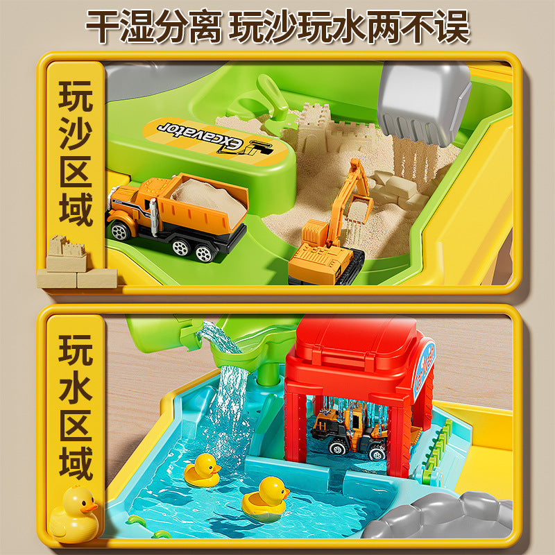 Kids' construction vehicle sand table toy set - space sand & ultra-light clay tool kit for boys, ages 3-6 - perfect birthday gift