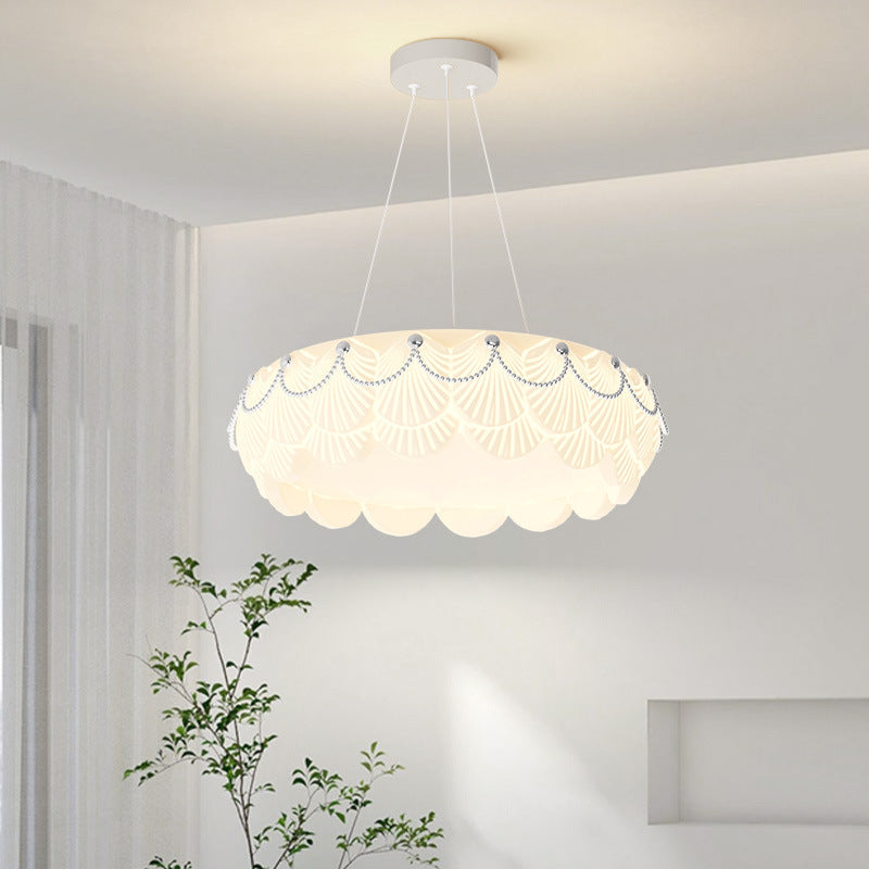 Living room light Modern minimalist creative shell hall ceiling light Nordic cream wind lighting combination Whole house package
