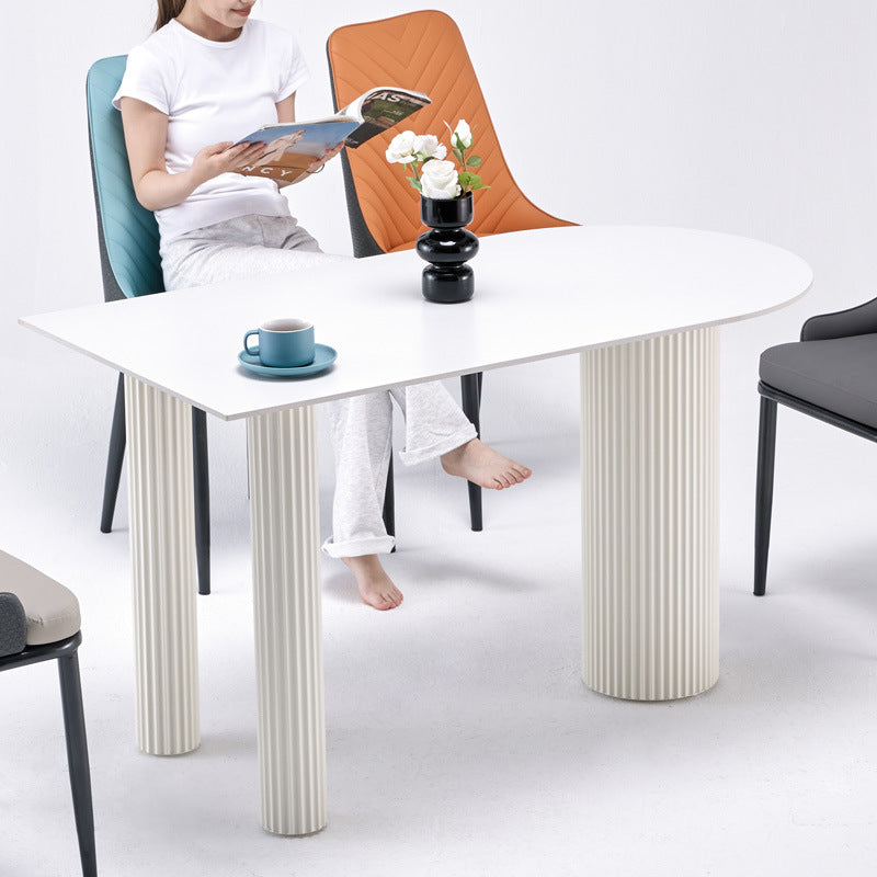 Source factory manufacturer wholesale rock slab dining table island small apartment all-in-one simple for home cream style dining table