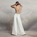 2025 fashion cross-border export new amazon wish sleeveless sling v neck tight hip cover backless jumpsuit