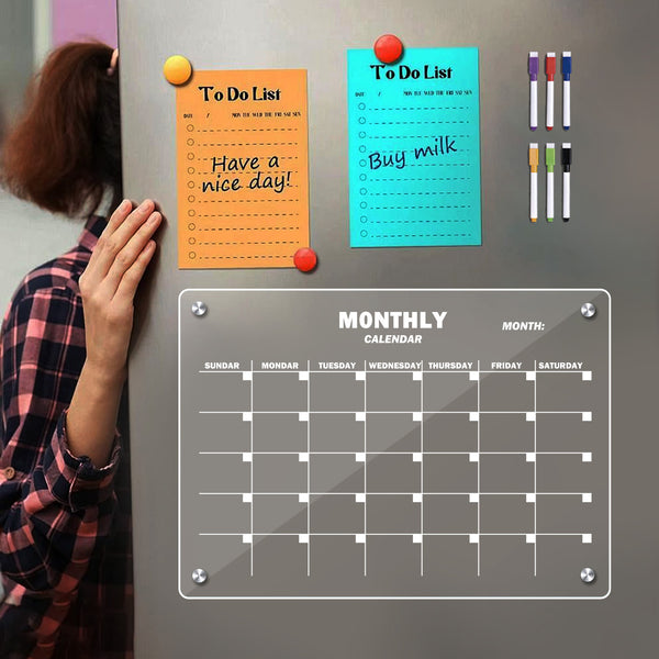 TM-A001 Cross-border Magnetic Acrylic Monthly Plan Notebook Message Board Writing Board Rewritable Magnetic Refrigerator Sticker